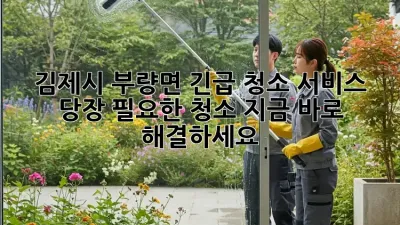 김제시 부량면 긴급 청소 서비스: 당장 필요한 청소, 지금 바로 해결하세요!